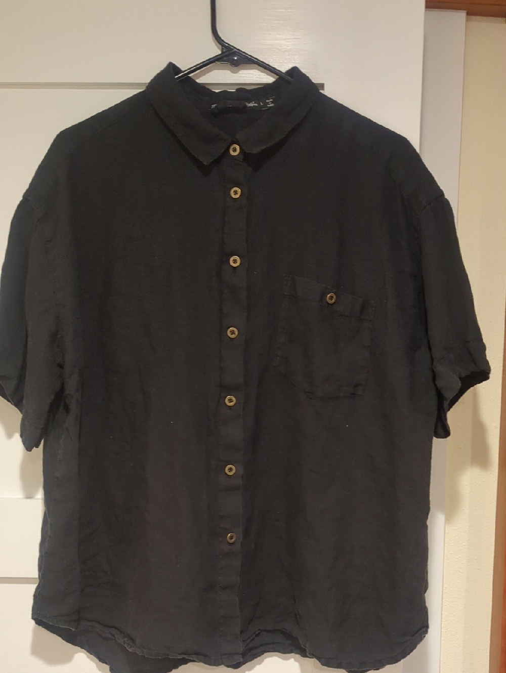 Gudrun Sjoden Boxy Short Sleeve Button Up Linen Blouse